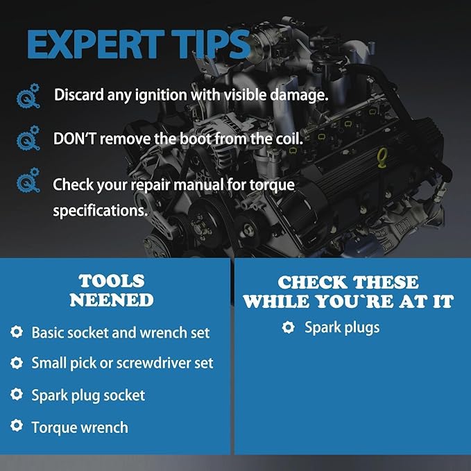 UF596 Ignition Coil Pack UF619 9091902258 Set of 4PCS Compatible With Toyota Corolla 2009-2019,Prius 2010-2015,Prius V 2012-2017,C-HR 2018-2022&Lexus CT200h 2011-2017 1.8L 2.0L 2.4L L4