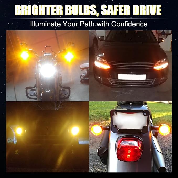 iBrightstar 1156 LED Bulb Amber, BA15S 1141 LED Turn Signal Bulbs Super Bright for Vehicle Blinker Lights and Turn Signal Lights, 2 Pack