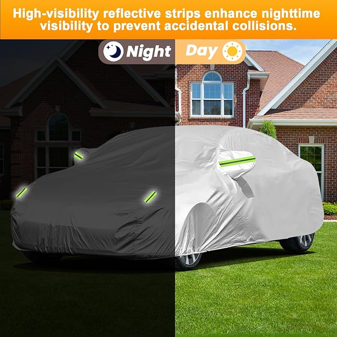 Custom Fit Car Cover for Tesla Model 3, All-Weather Protection, Anti-Scratch, Waterproof Blocks Rain/Sun/Snow/Dust