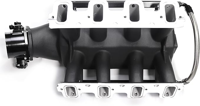 300-116 Hi-Ram EFI Aluminum Intake Manifold Kit with 92mm Throttle Body/Fuel rail Compatible with GM LS3 L76 L92 L99 Chevy 6.0L 6.2L V8 Engine 92 Black