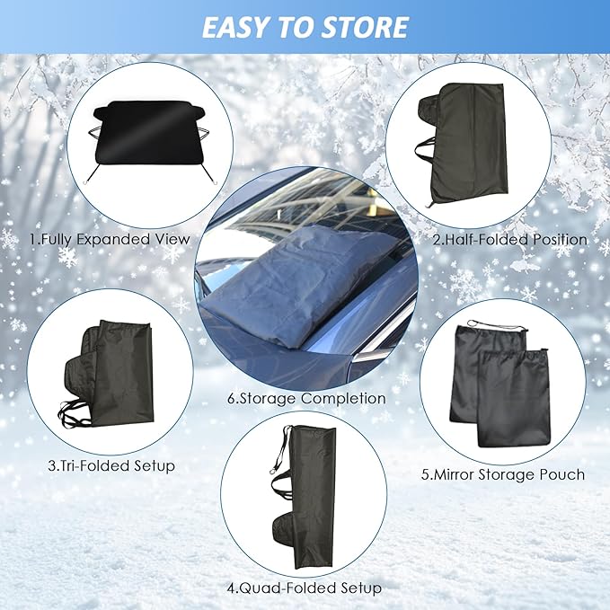 Windshield Cover for Ice Snow Fit for Mercedes Benz GLE 350 450 2020-2026,Waterproof 2-Layer Oxford Fabric Windshield Snow Cover Standard Winter Protector for Snow,Sun, Rain, Dust All Weather