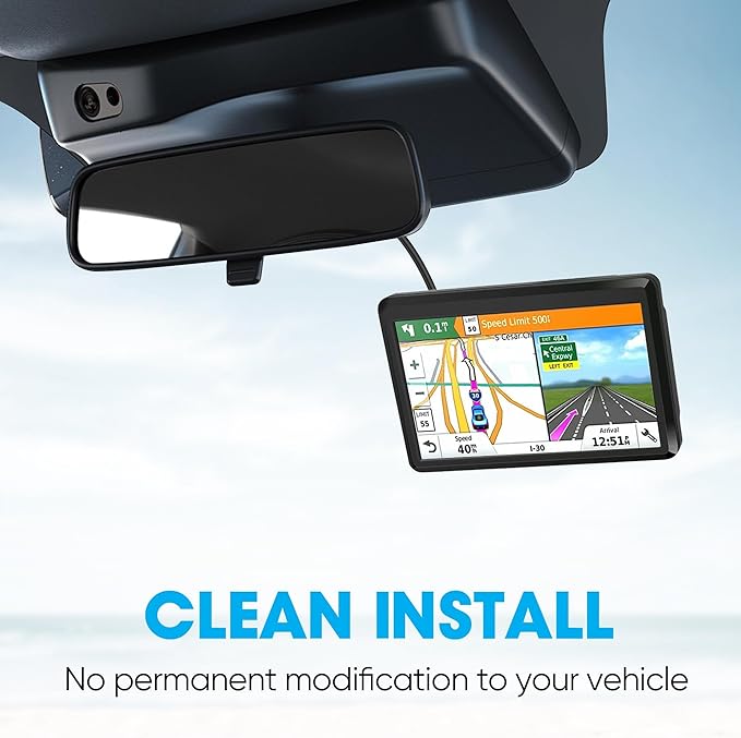 DashCam Power Adapter,(5P Type F) Fit Select Ford Bronco Edge Mustang,Connect to Auto-Dimming Rearview Mirror,Built-in Hide Power Adapter Charging Cable for Garmin Nuvi GPS Dash Cam Mirror Camera