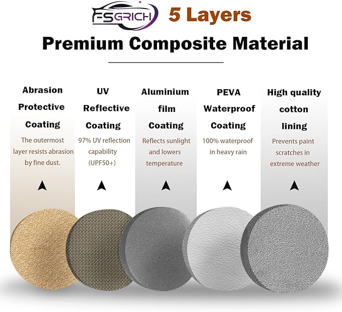 Tacoma Car Cover Waterproof All Weather Compatible with Toyota Tacoma 2005-2024, Outdoor Anti-UV Sun Rain Protection Full Exterior