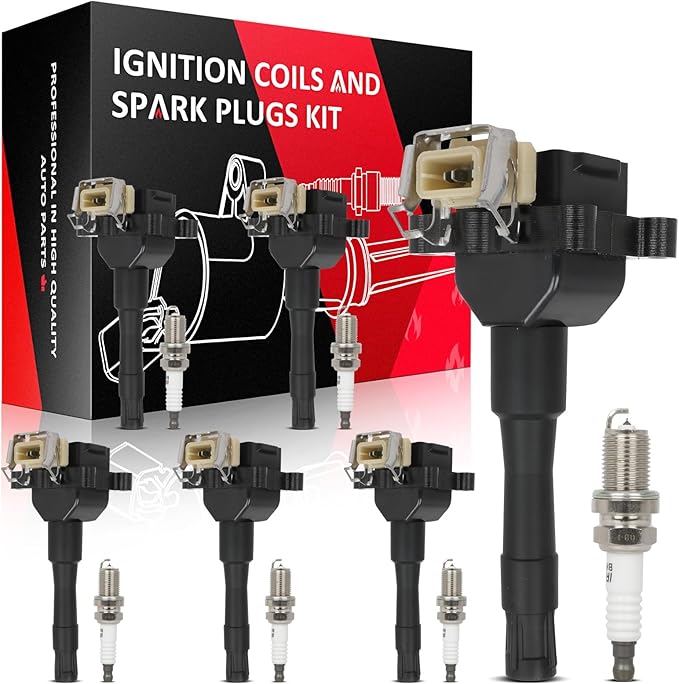 ECCPP 6 ignition coils with 6 iridium Spark Plugs,UF226,coils packs,for BMW 320i 1992-1995 2.0L,325i 1992-1995 2.5L,325is 1992-1995 2.5L,525i 1991-1995 2.5L,525iT 1993 2.5L,UF226