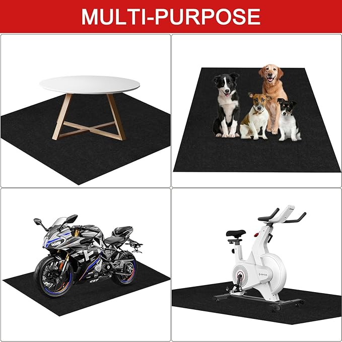 Golener Oil Spill Mat - Garage Floor Mat, Absorbent Oil Pad, Premium Maintenance Mat, Waterproof, Contain Liquid, Protect Garage Surface from Spill & Stain, Reusable, Washable, Durable, Black, 59”x72”