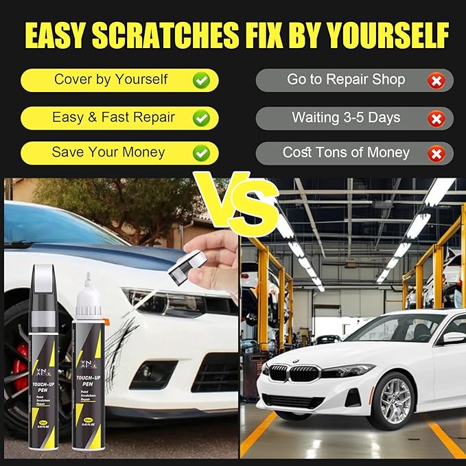 XNA Mineral White Metallic(A96) for BMW Touch Up Paint, Car Scratch Remover for Nicks and Chips Repair, 2-In-1 Quick & Easy Fix Car Scratch Repair Kit with Exact Color-Matched