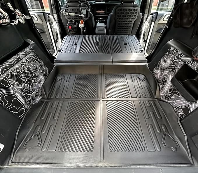 AUTOSAVER88 Floor Mats & Cargo Liner Fit for Toyota Highlander 7 Seats W/O Subwoofer 2025-2020, All Weather Floor Liners 3 Row Trunk Mat with Backrest Mat Car Mats Full Set Accessories, Black