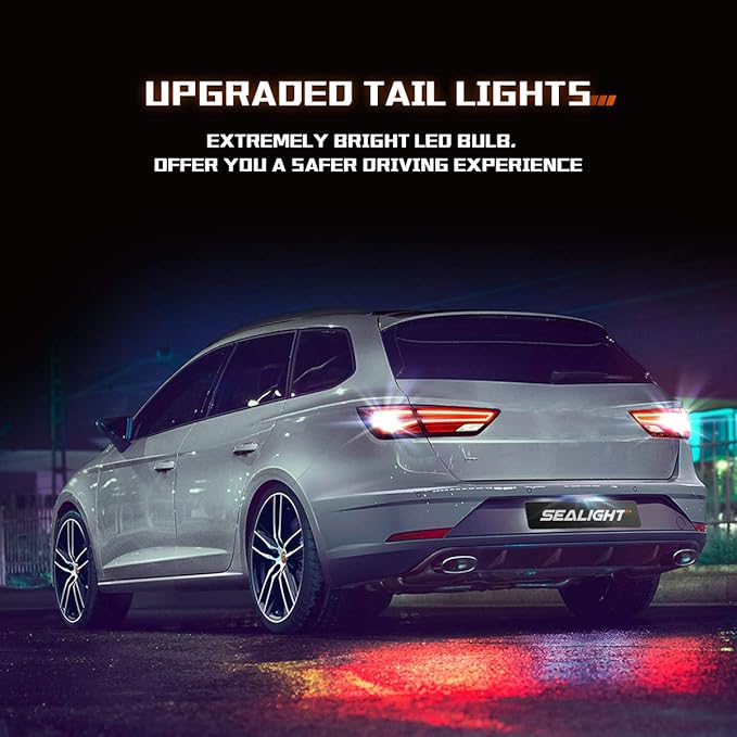 SEALIGHT 7440 7443 LED Bulb, 6000K Bright White 3000LM for 7441 992 T20 W21W 7444 LED Replacement Bulbs for Backup Reverse Lights, Turn Signal Lights, Brake Lights, Reverse Tail Lights, Pack of 2