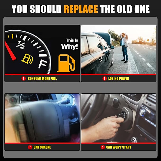 RANSOTO Ignition Coil Pack Compatible with Dodge Avenger Caliber Journey Compass Patriot Chrysler 200 Sebring 1.8L 2.0L 2.4L Replace 4606824AB, UF557, C1587, 5C1644, C-1587, GN10346