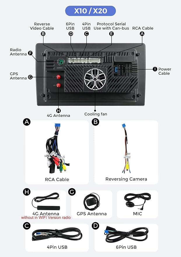 Upgrade Radio for Honda Pilot 2003-2005 Stereo Head Unit, 8-Core 2+32 GB Android 14 9" Touch Screen GPS Navigation with Car-Play Android Auto/SWC/FM/Cooling Fan/5G WiFi