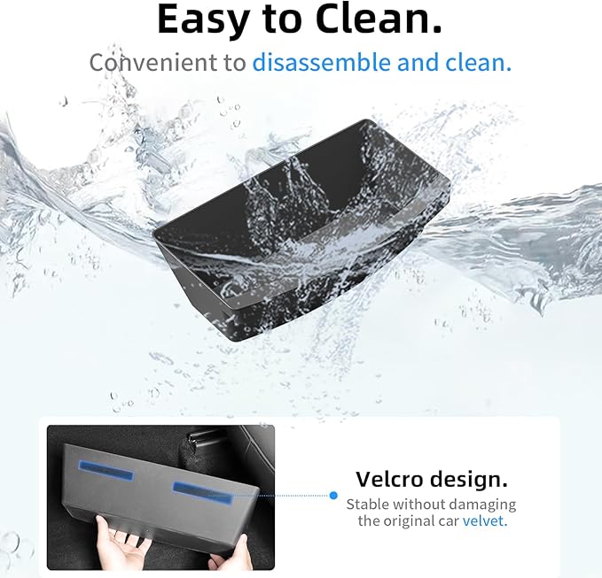 CBERBEANS 2PCS Hidden Tray Underseat Bins for 2025 2026 Tesla Model Y Juniper((Launch Series)TPE Under Seat Storage Box Organizer Interior Accessories(in front of or behind the front seat)