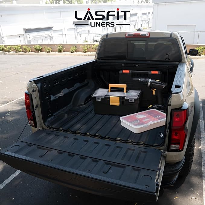 LASFIT Truck Bed Mat Fit for Chevrolet Chevy Colorado/GMC Canyon 2023 2024 2025 2026 5FT Accessories, Vehicle Bed Mat Custom Fit Flush All Weather Protection TPE Pickup Car Bed Cargo Trunk Liner
