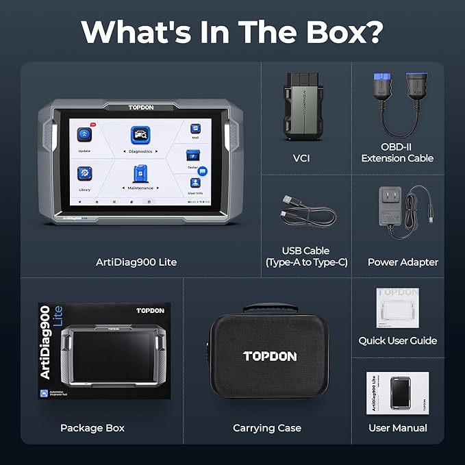TOPDON Bidirectional Scan Tool, 2025 New ArtiDiag900 Lite Automotive Diagnostic Tool for Full System, Scanner for Car with Active Test, 8 Reset, Wireless OBD2 Scanner Diagnostic Tool for All Vehicles