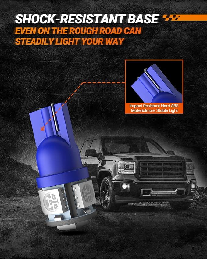 SEALIGHT 194 LED Bulbs, 168 W5W 2825 LED Bulb 6000K Brilliant Blue Super Bright Replacement for Dash Board Light, License Plate Light, Dome Light, Map Light,Courtesy Light (Pack of 10)