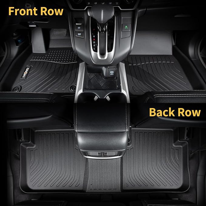 GINOWY- Floor Mats for Mazda 6 2014-2021, TPE All Weather Protection Car Mats for Mazda 6 2021, Non-Slip Floor Liners Waterproof Heavy Duty Automotive Accessories Black