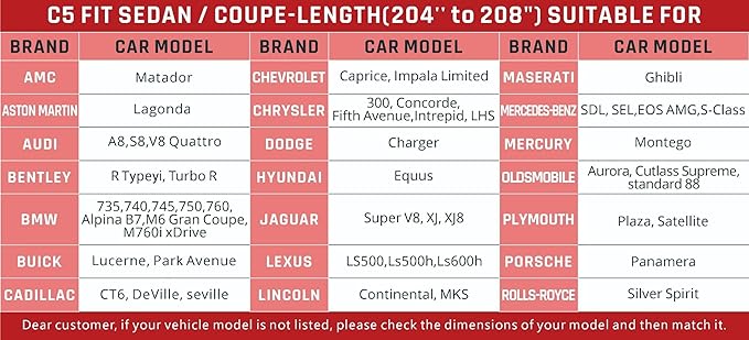 Waterproof Car Cover with Red Stripe Design,Outdoor/Indoor Car Cover for Automobiles All Weather Waterproof Universal Fit Audi A8L, Lexus LS500, Jaguar XJ,Benz S-Class