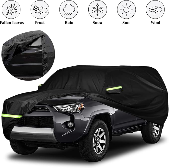 Waterproof Car Covers Replace for 2002-2025 Toyota 4runner, 6 Layers All Weather Custom-Fit Outdoor Full Car Covers with Zipper Door for Snow Rain Dust Hail Protection (4Runner)