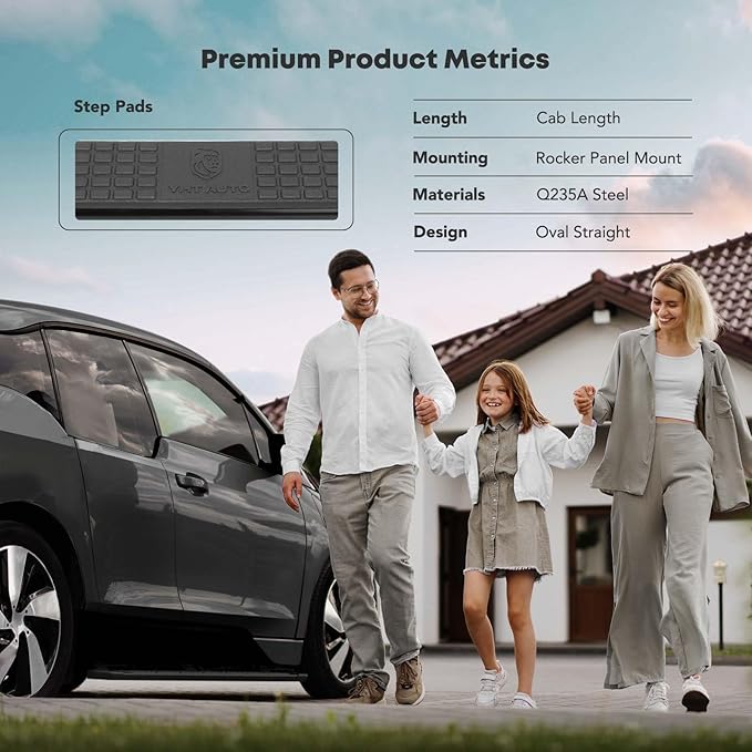 YHTAUTO 4 Inch Running Boards Fit Jeep Wrangler 2018-2024 2-Door SUV, Oval Straight Side Steps Carbon Steel Step Bars Off-Road Exterior Accessories