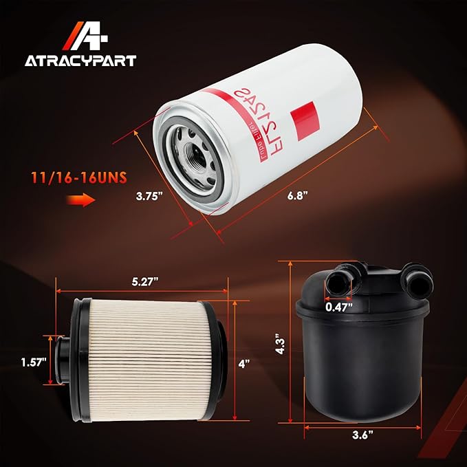 6.7L Engine Filter Kit, FL2124S Oil Filter FD4615 Fuel Filter FA1902 Air Filter, Compatible With 2011-2016 Ford F250/F350/F450/F550 Super Duty V8 Diesel Engines, Replaces# FL2051S