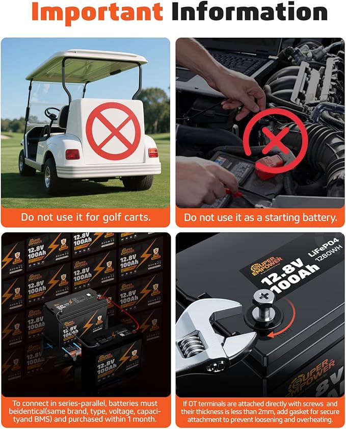 12V 100Ah LiFePO4 Lithium Battery- BCI Group 27, Deep Cycle LiFePO4 Battery with Low-Temp Protection, 100A BMS, 3840Wh, Max.15000 Cycles,10-Year Lifespan for RV, Solar, Trolling Motor (2 PACK)