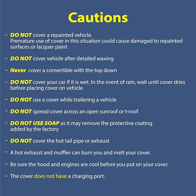 5 Layer Custom Fit Car Cover for 1994-2004 Ford Mustang Durable Dustproof Windproof with Mirror Pockets Pollution, Dust, Sun, Snow, Rain, Winter All Weather Protection, Breathable