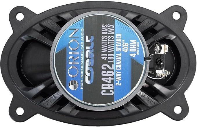 ORION Cobalt Series CB462 4x6” 2-Way Coaxial Car Speakers, 160W, 4 Ohms, Full Range, Enhanced Bass, Polypropylene Cone & Butyl Rubber Surround, Easy Install (Pair)