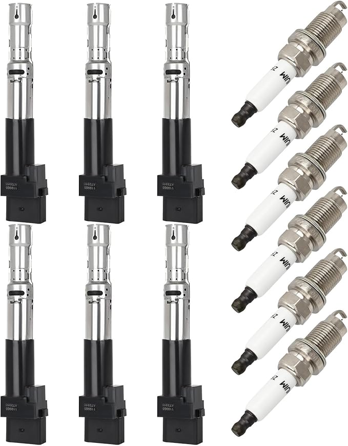 ECCPP 6 ignition coils with 6 iridium Spark Plugs,UF404,coils packs,for Volkswagen,for Jetta 2002-2004,for Golf 2002 2003 2004 2005,2.8LE506E 5C1402 E424