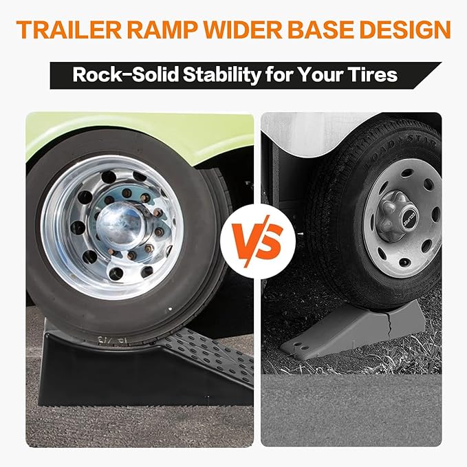 1 Pack Tandem Wheel Ramp, Concave Portable Ramp, Heavy Duty Tire Changing aid on Tandem Dual Axle Trailer, 5.5in Tire Lift Trailer Wheel Jack RV Flat Tire Ramp (1)