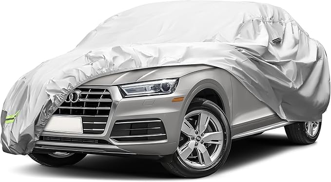 YOLENY Car Cover Waterproof All Weather Full Exterior Covers with Zipper,Universal Fit Sedan Chevrolet Corvette,Ford Fusion,Kia Stinger,Nissan Maxima,Subaru Legacy,Honda Accord etc.(UP to 191 inch)