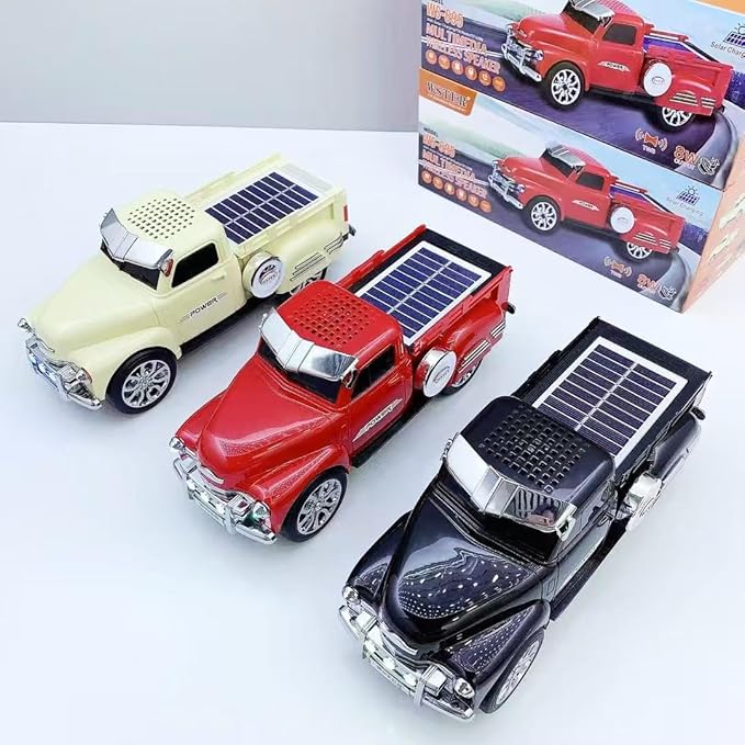 Solar Energy Truck Bluetooth Speaker – Portable Wireless Speaker with LED & Rechargeable Battery