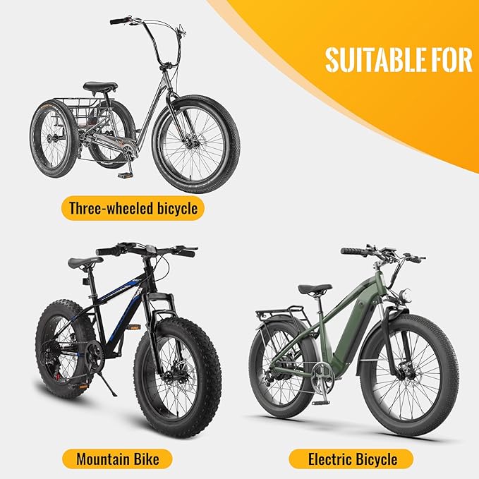 Hycline 20x4.0 E-Bike Fat Tire - Heavy Duty 20inch Electric Replacement Fat Tires, High-Performance Wear-Resistant Mountain Bicycle Tyre, All-Terrain Bike Tires for Street & Trail Riding