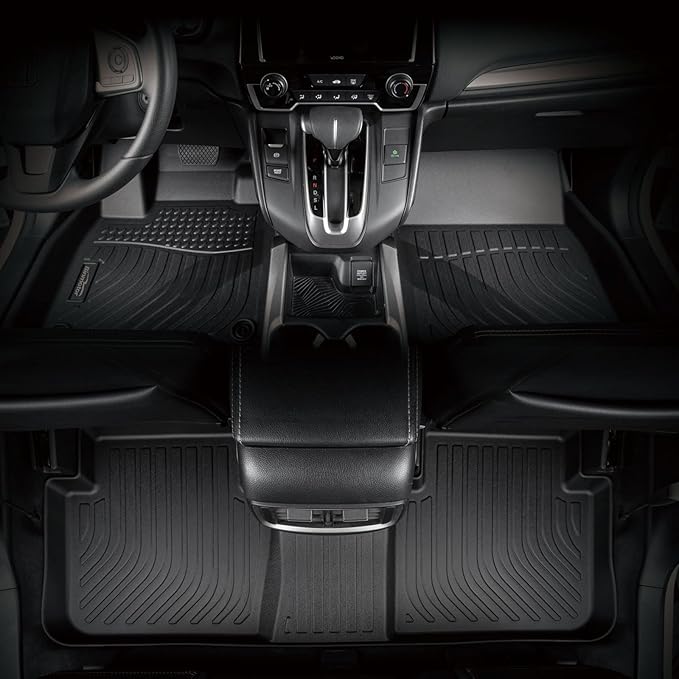 Binmotor-All Weather Car Floor Mats Cargo Liner Set for Chevy Camaro 2016-2024, 2 Rows Floor Mats for Chevy Camaro,Waterproof TPE Liners for Camaro Trunk Liner Accessories-Black