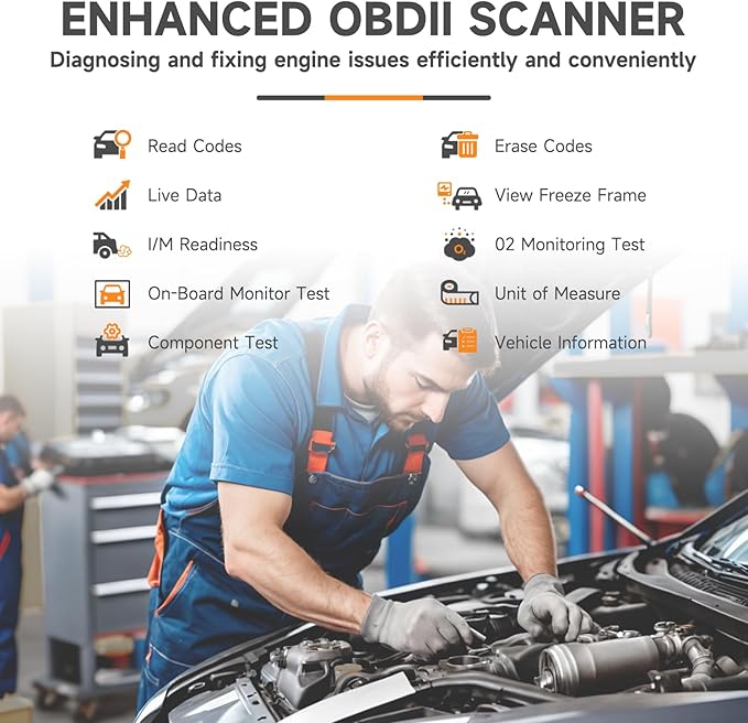 FOXWELL NT201 OBD2 Scanner Code Reader for Cars and Trucks - Reset Check Engine Light, Read and Clear Fault Codes, Live Data Diagnostic Tool for All Cars Since 1996