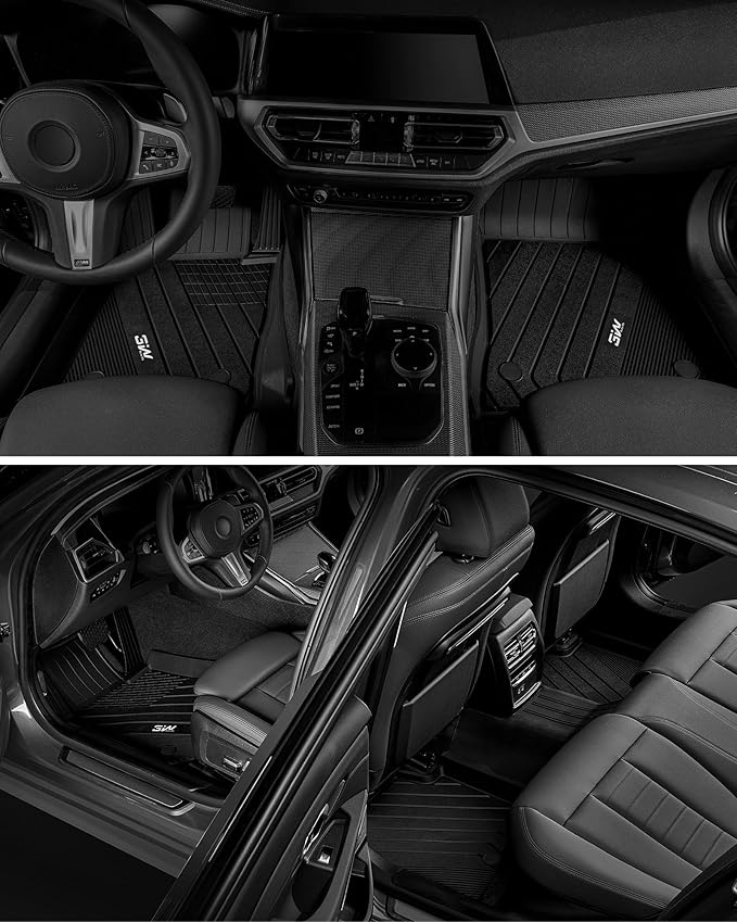 3W Floor Mats Custom Fit for 2019-2023 2024 2025 BMW G20 3 Series 330i 330e Sedan, TPE All Weather Floor Liner for BMW 3 Series G20 Accessories 1st and 2nd Row Full Set Car Mats (NOT for GT & 2 Door)