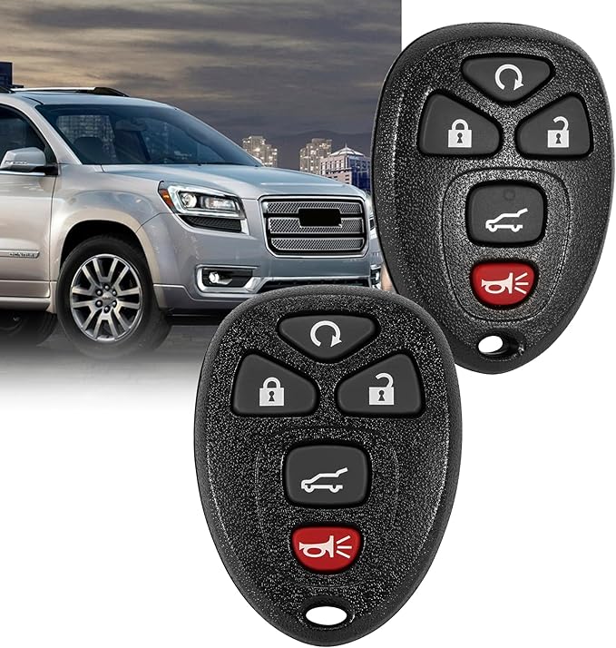 Key Fob, Keyless Entry Remote Start Control Replacement Fits for GMC Acadia 2007-2016 Yukon XL/Chevy Suburban Tahoe Traverse/Cadillac Escalade SRX/Buick Enclave FCC ID: OUC60270, OUC60221, 15913415