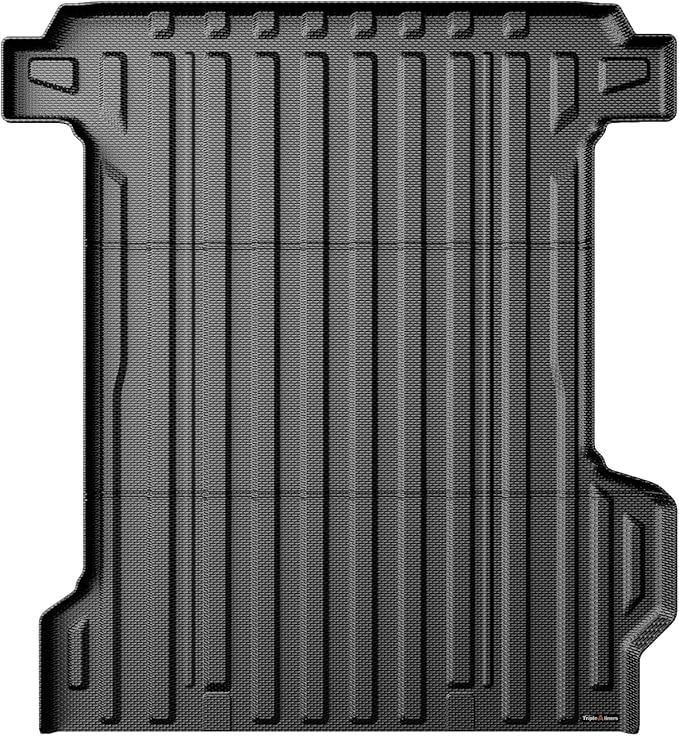 TripleAliners Truck Bed Mat Compatible with 2024 2025 2026 Chevrolet Silverado EV WT Version Accessories 5.9FT Vehicle Bed Perfectly Flush All Weather Protection TPE Heavy Duty Pickup Car Cargo Mat