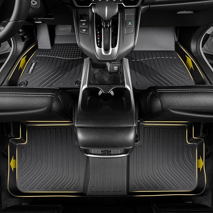 GINOWY- Floor Mats & Cargo Liner for Lincoln Nautilus 2019-2023 & MKX 2016-2018 TPE All Weather Nautilus Car Mats Anti-Slip Trunk Mat Waterproof Car Accessories Floor Liners Black