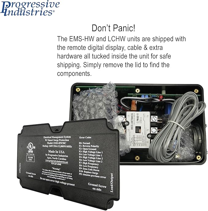 Progressive Industries EMS-HW30C Heavy Duty RV Surge Protector, Black, 30 Amp