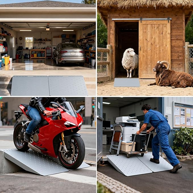 Heavy Duty Shed Ramps 2 Pack, Shed Ramp for Riding Mower, 1500LBS Capacity, Portable Non-Slip Ramps for Sheds, Lawn Mower, ATV, Motorcycles, Garages, Barns