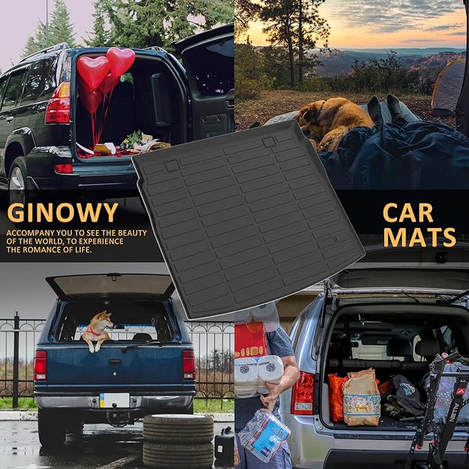 GINOWY-Cargo Liner for Honda CRV Hybrid 2023 2024 2025 2026 (for CR-V Cargo Tray Upper Position) Trunk Mat for CRV Hybrid 2024 All Weather TPE Cargo Mat Car Accessories
