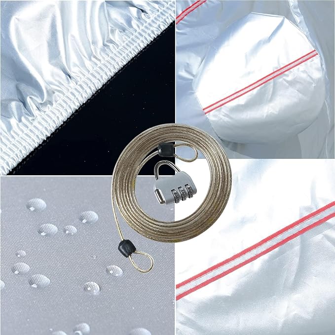 Tecoom Hard Shell Full Car Cover for All Weather, Oxford Material, Door Zipper Design, Waterproof UV-Proof Windproof Indoor Outdoor Fit 160-172 Inches Hatchback