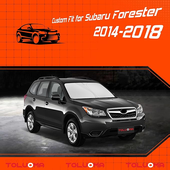 Custom Fit Windshield Sun Shade for S-UBA-ru Forester 2014-2018 - Full Coverage, 210T Reflective Fabric, Double-Layer Design - Blocks 99% UV Rays, Keeps Car Cool, Easy to Install and Store