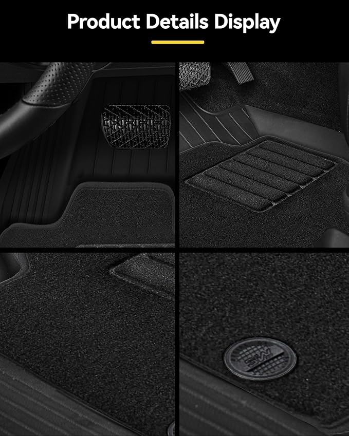 3W Floor Mats BMW X5 2019-2025 2026 40i/45e/50e/50i/M/M50i/M60i, Carpet Double Layer, All Weather TPE Heavy Duty 1st 2nd Row Floor Liner Accessories, Custom Fit
