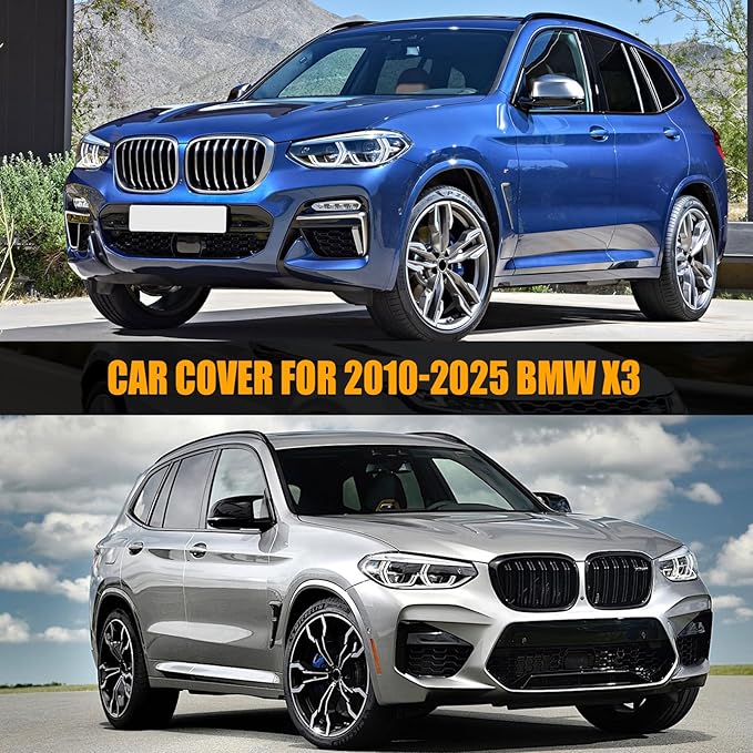 Waterproof Premium Car Covers Replace for 2010-2025 BMW X3/X4 M, 10 Layers Heavy Duty with Cotton Liner All Weather Car Cover with Zipper Door, Windproof Bands for Snow Rain Dust Protection