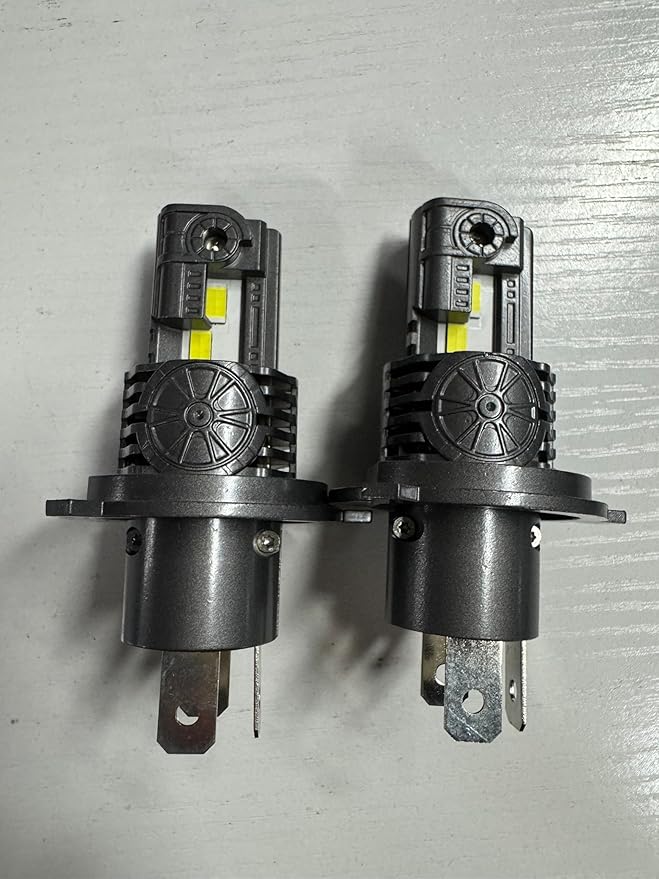 Latest H4/9003/HB2 Bulbs, 75,000LM 12X Ultra Brighter, 6500K Cool White, Real 1:1 Mini Size, H4 Fog Lights with Cooling Fan, Plug and Play, Pack of 2