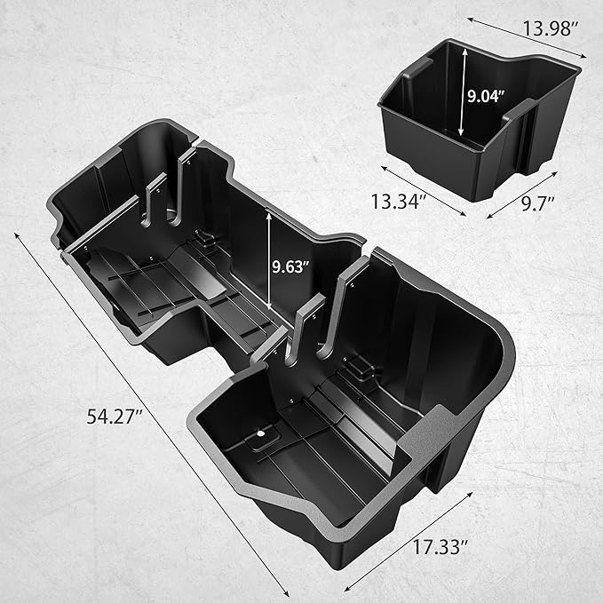 oEdRo Upgraded Under Seat Storage Box Fit with 2019-2025 Chevy Silverado/GMC Sierra 1500, 2020-2025 Silverado/Sierra 2500HD 3500HD Double Cab & Crew Cab, 2-in-1 Underseat Storage Black Tool Box