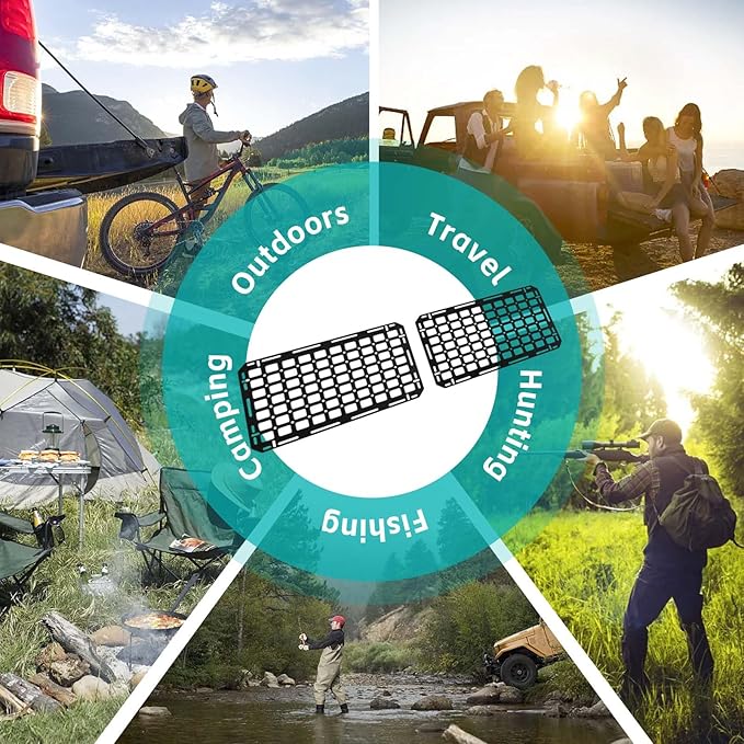 Front Truck Bed Molle Panel Rack System Compatible with 2015-2025 Ford F150 / Raptor Accessories 5.5FT Cargo Storage Organizer Tools Rack Fit for 2015-2025 F-150 Accessories (Not for 6.5FT)