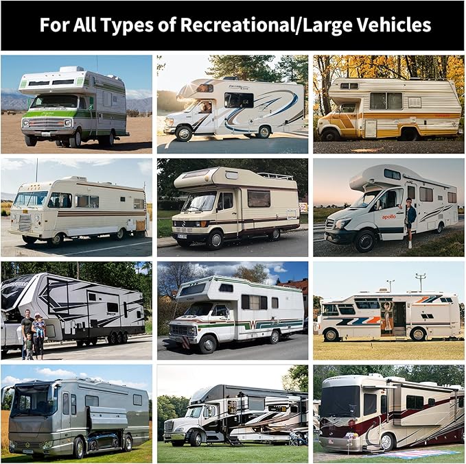 Vesafe TPMS, Wireless Tire Pressure Monitoring System for RV, Trailer, Coach, Motor Home, Fifth Wheel, Including a Signal Booster and 6 Anti-Theft sensors.