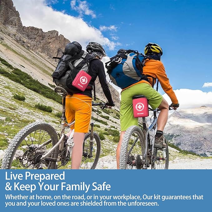 Premium First Aid Kit with Labelled Compartments, Waterproof & Organized Molle Medical Kit for Home, Car, Hiking, Camping, Travel & Roadside Emergencies and Everyday Safety