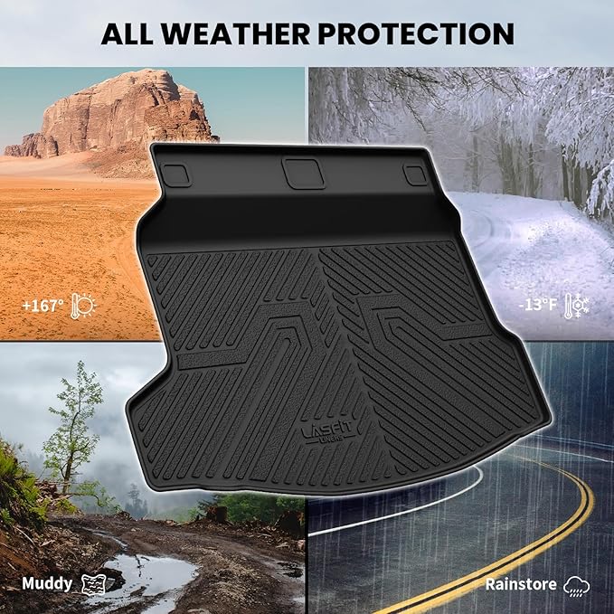 LASFIT Trunk Mat for Honda Civic Hatchback 2022-2026 & Civic Hatchback Hybrid 2025-2026, All Weather TPE Custom Fit Trunk Liner Cargo Mat Cargo Liner with Subwoofer, Black